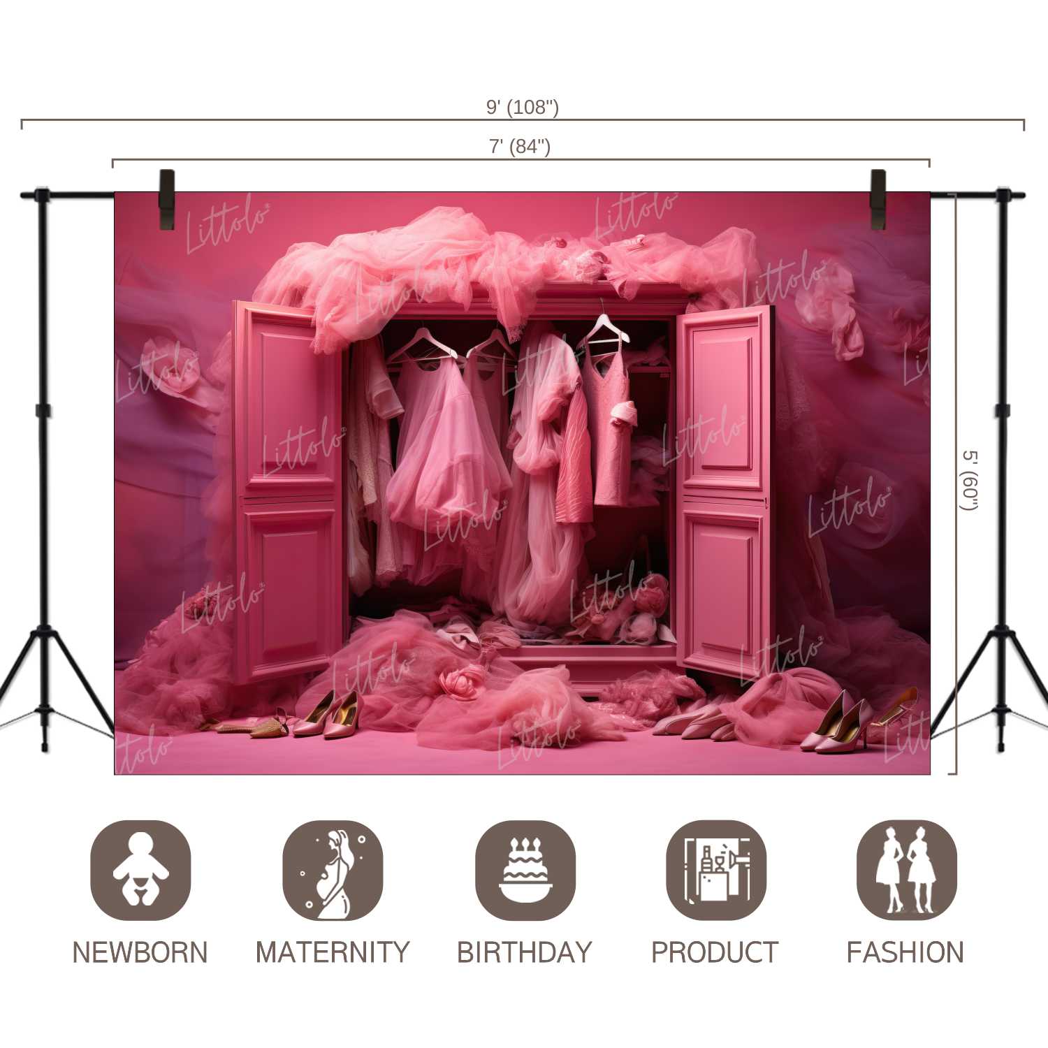 LB1390 Cake Smash and Themed Drops Fashion / Wardrobe Backdrop