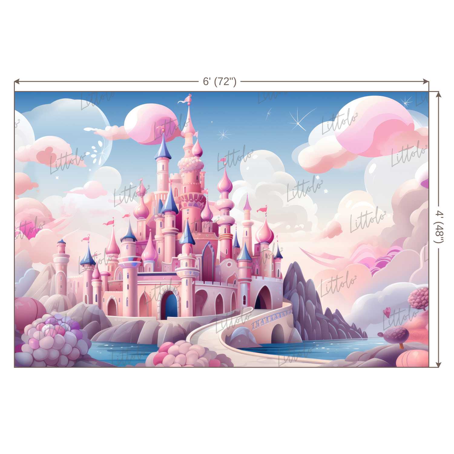 LB1398 Cake Smash and Themed Drops Prince / Princess Castle Backdrop