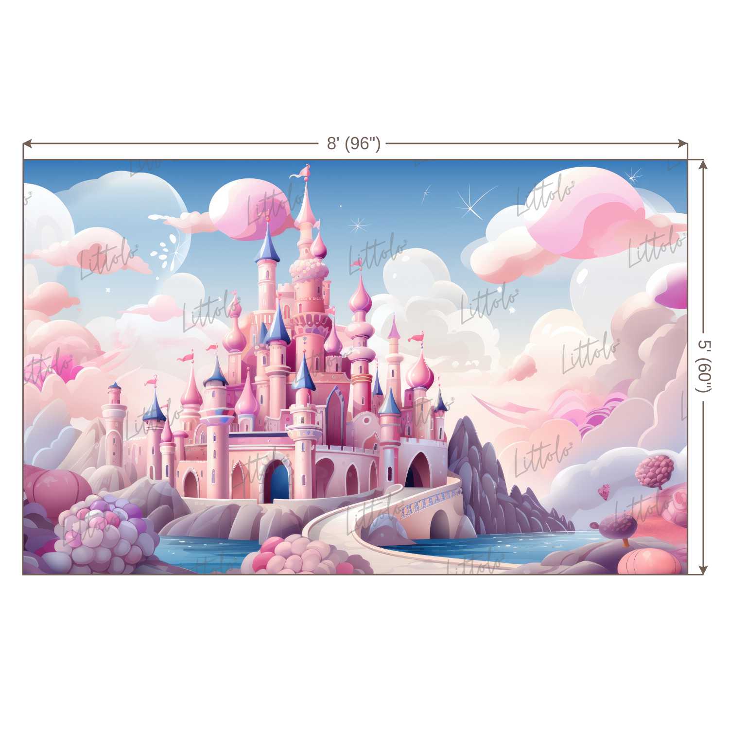 LB1398 Cake Smash and Themed Drops Prince / Princess Castle Backdrop