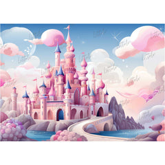 LB1398 Cake Smash and Themed Drops Prince / Princess Castle Backdrop