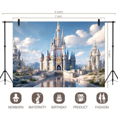 LB1442 Cake Smash and Themed Drops Prince / Princess Castle Backdrop