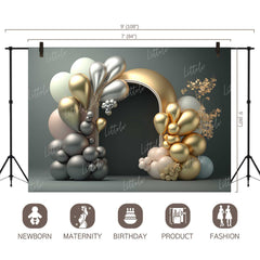 LB1450 Cake Smash and Themed Drops Balloon Garland Backdrop