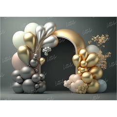 LB1450 Cake Smash and Themed Drops Balloon Garland Backdrop