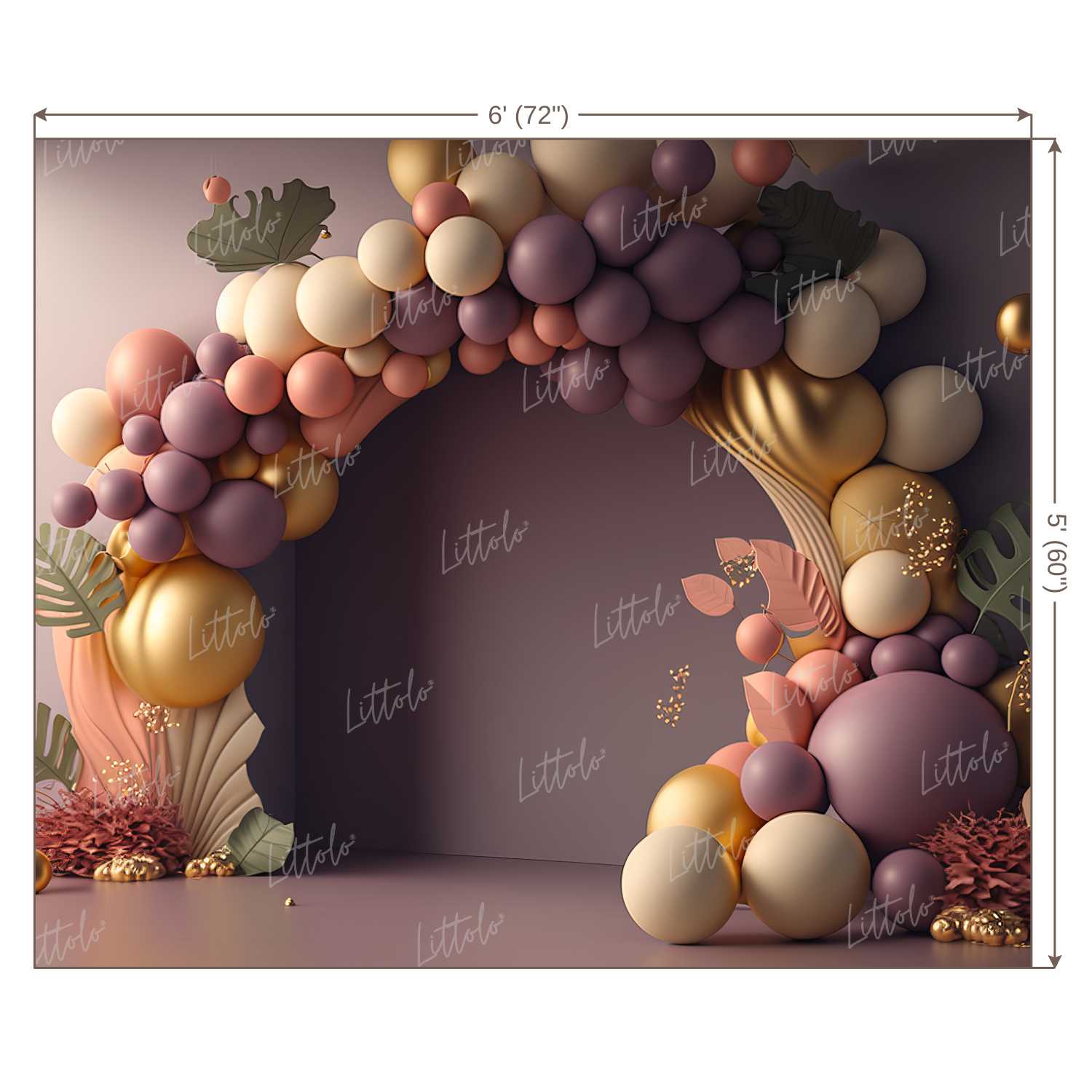 LB1451 Cake Smash and Themed Drops Balloon Garland Backdrop