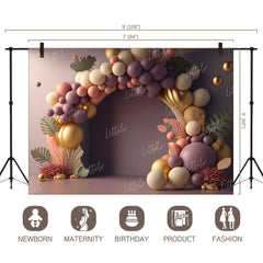 LB1451 Cake Smash and Themed Drops Balloon Garland Backdrop