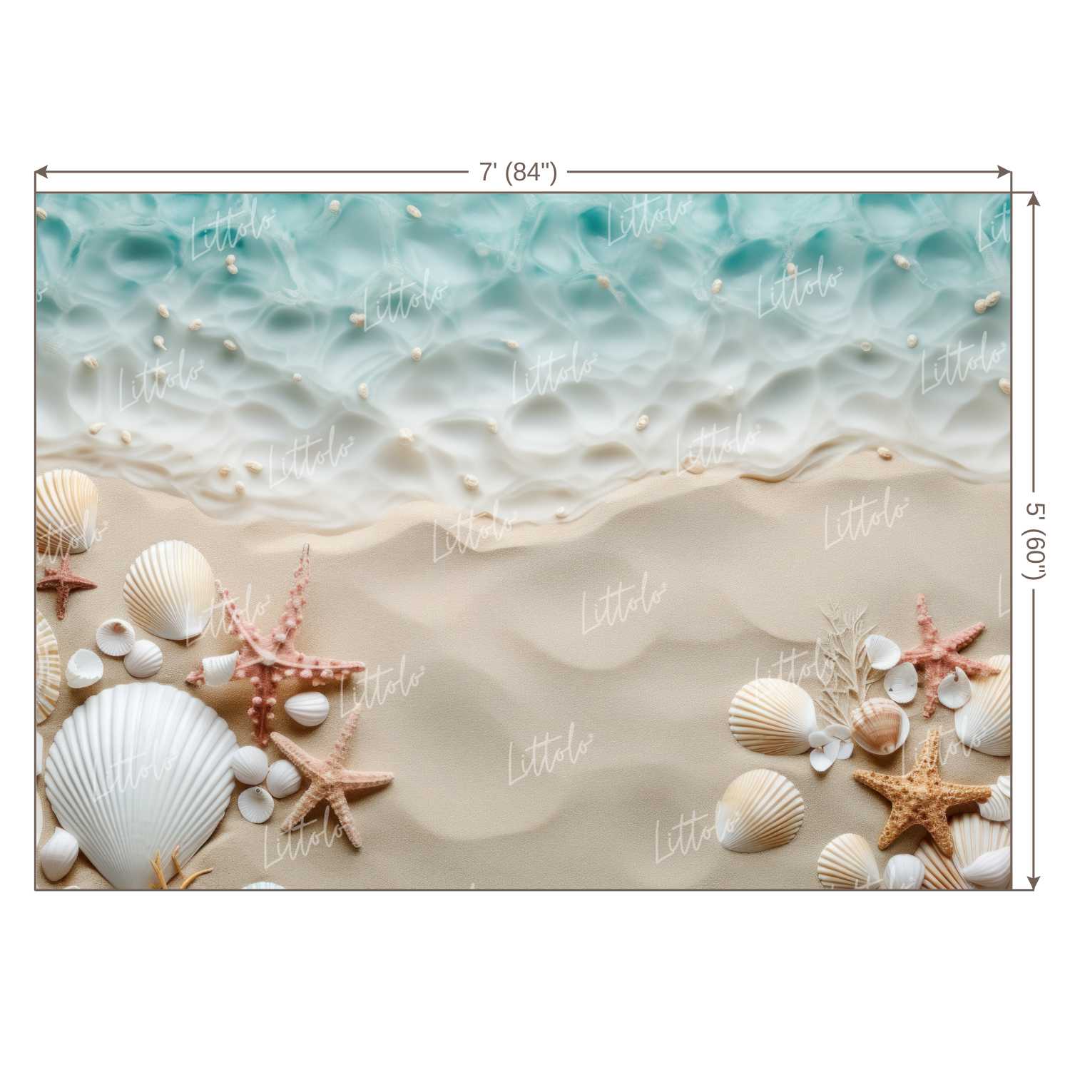 LB1455 Cake Smash and Themed Drops Beach Backdrop