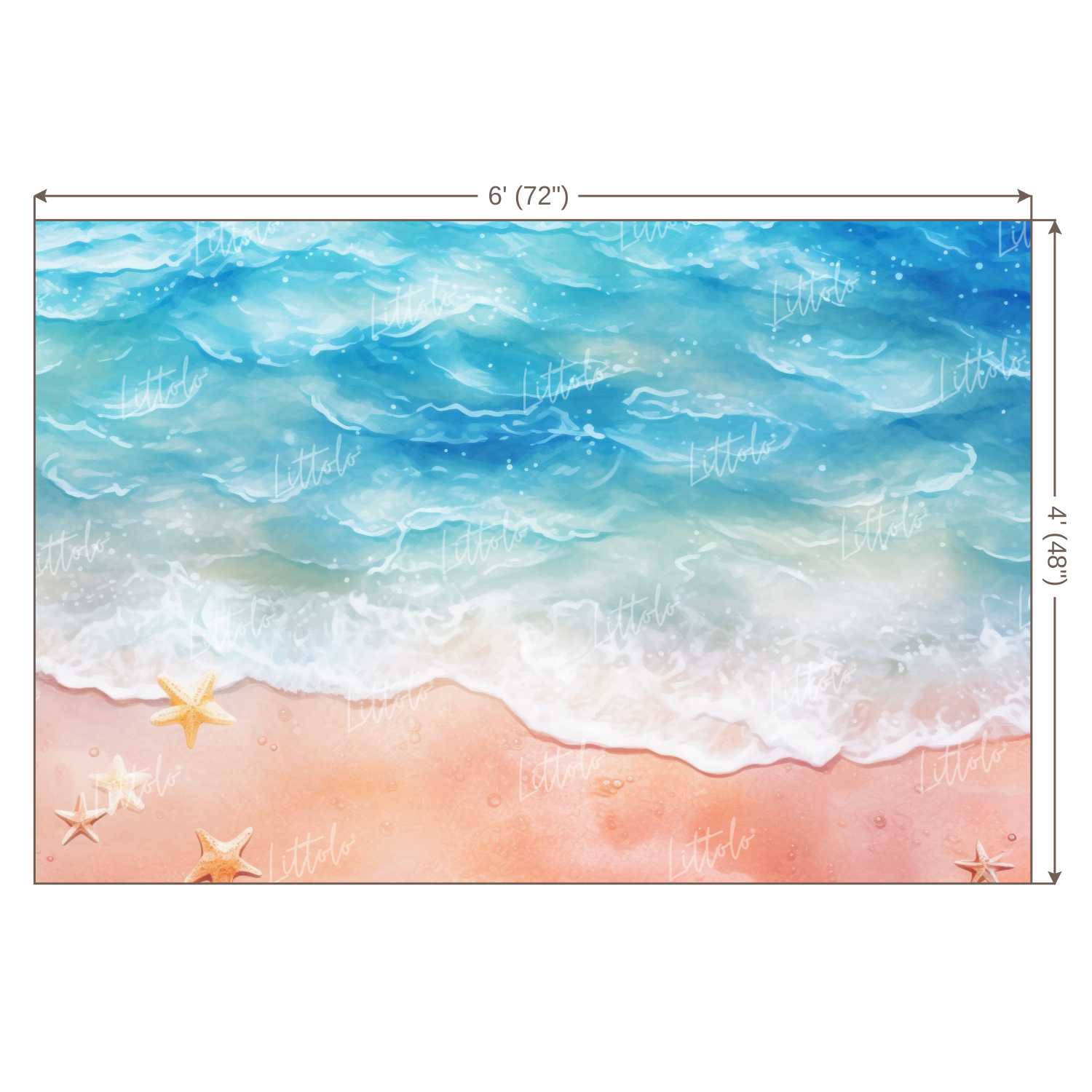 LB1456 Cake Smash and Themed Drops Beach Backdrop