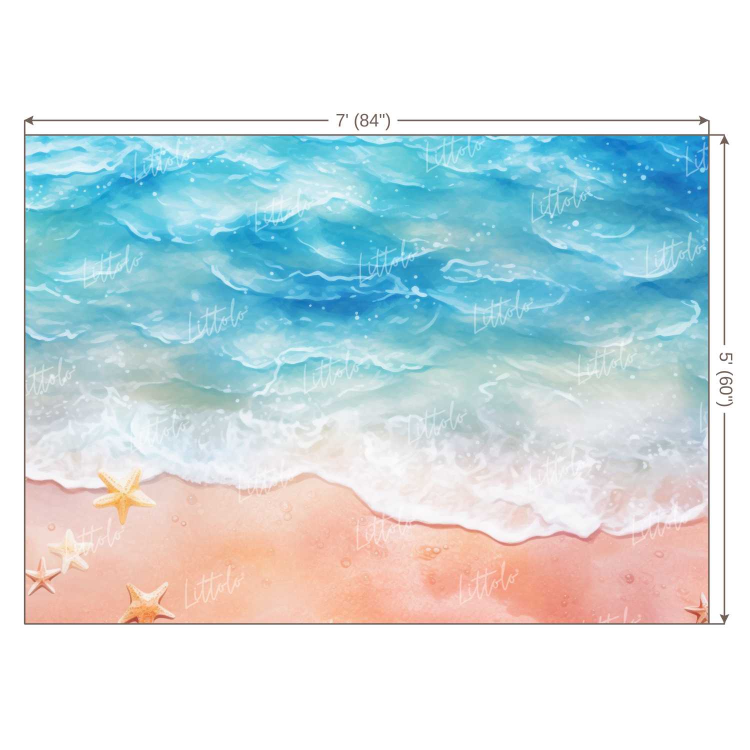 LB1456 Cake Smash and Themed Drops Beach Backdrop