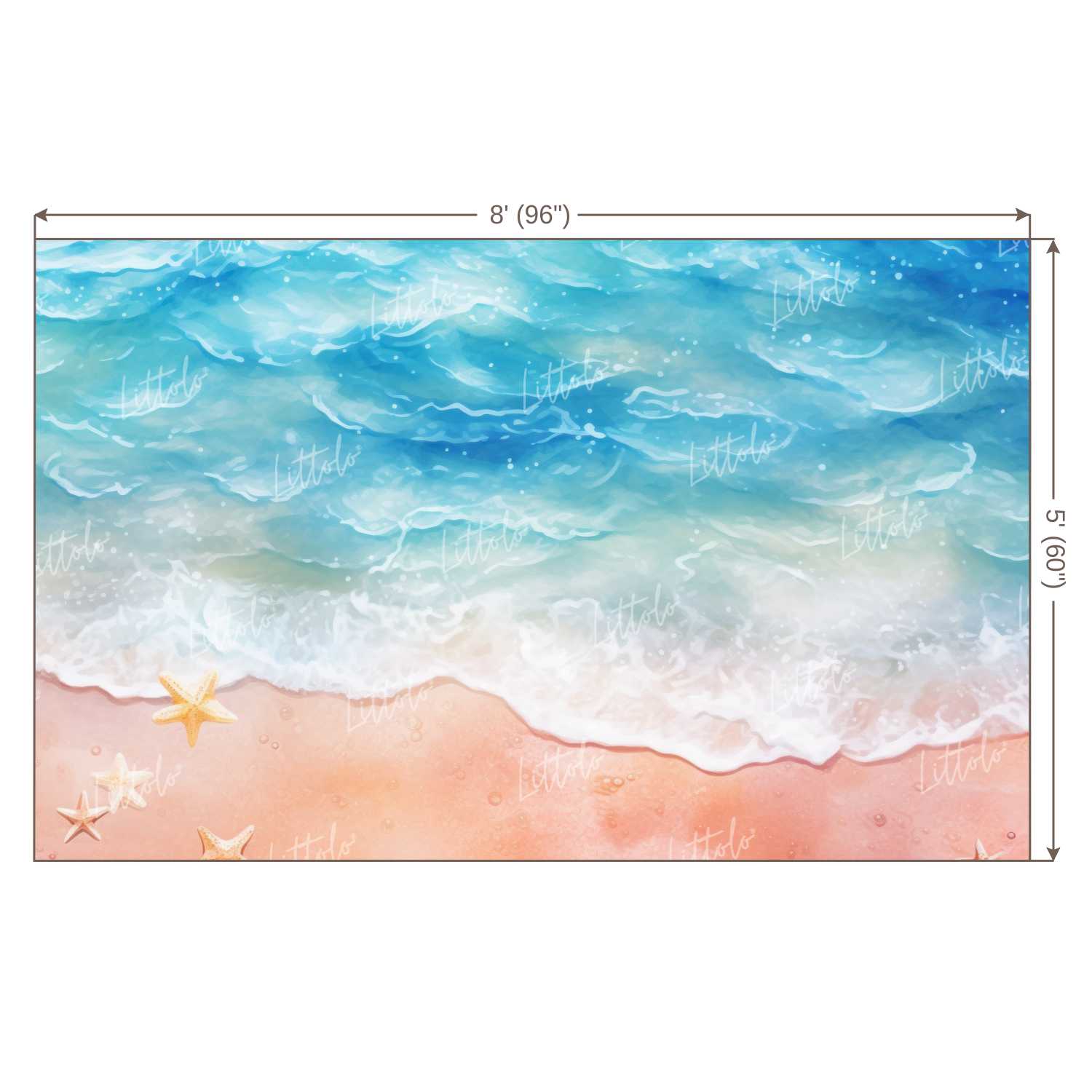 LB1456 Cake Smash and Themed Drops Beach Backdrop