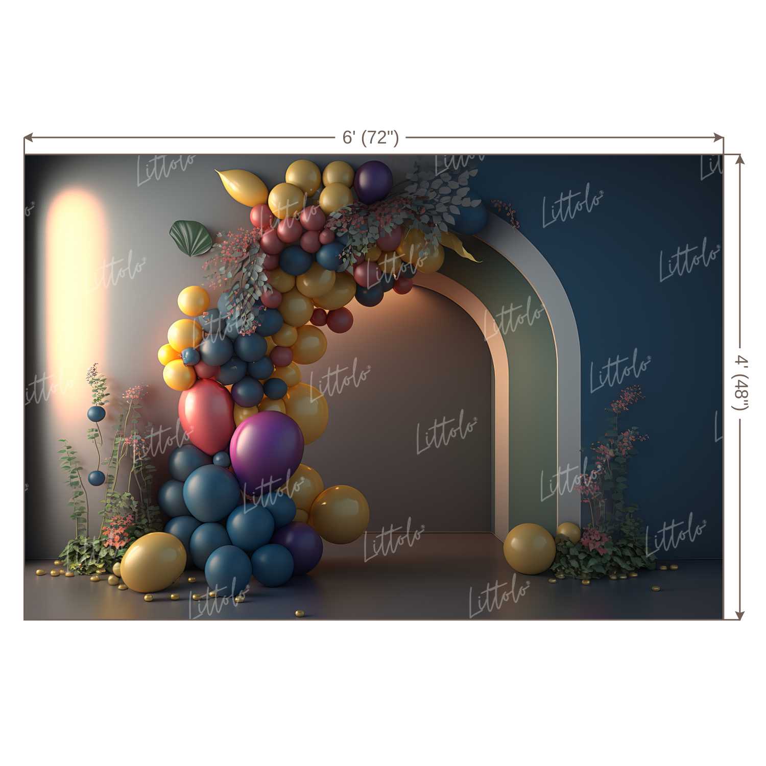 LB1464 Cake Smash and Themed Drops Balloon Garland Backdrop