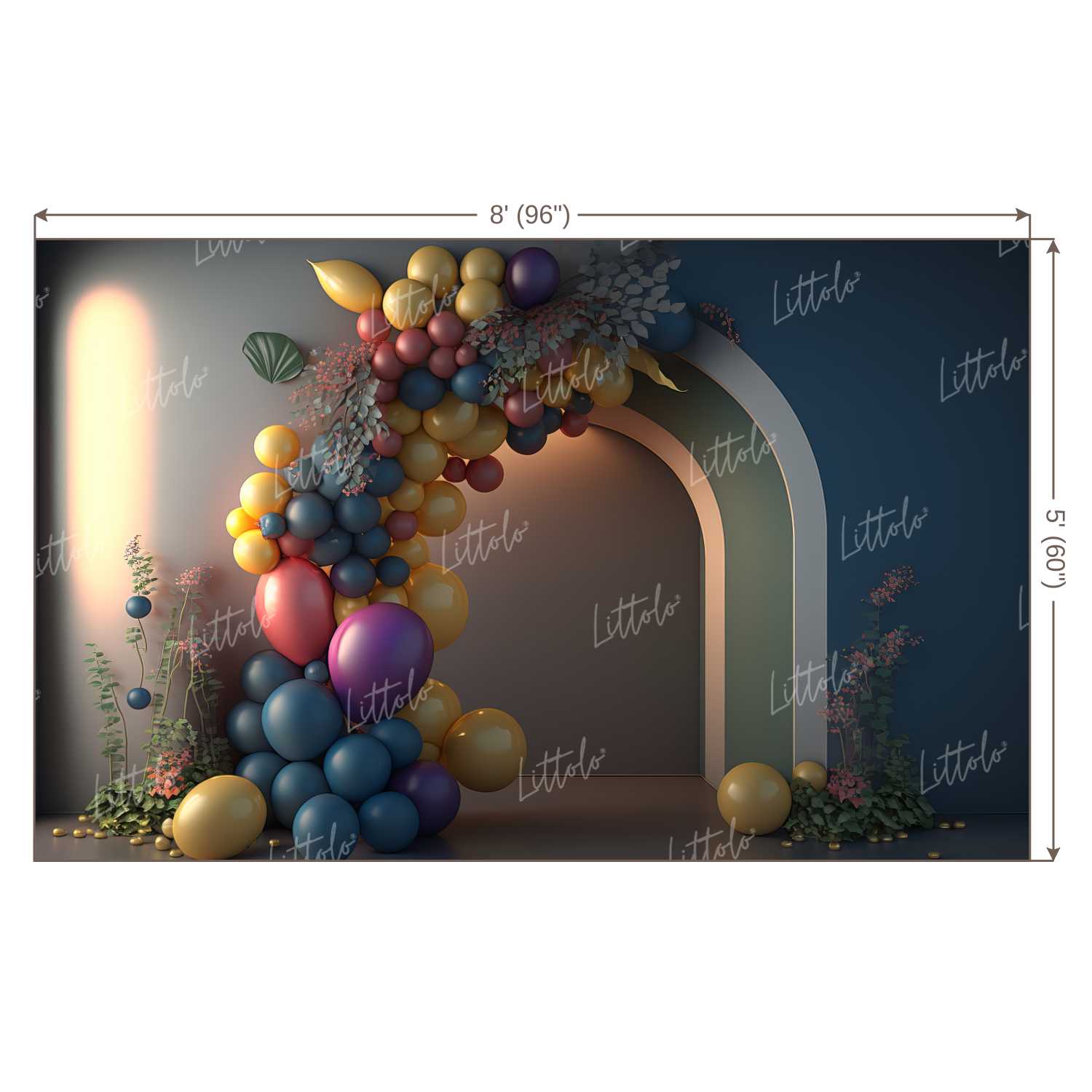 LB1464 Cake Smash and Themed Drops Balloon Garland Backdrop