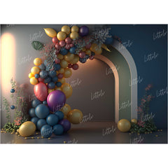 LB1464 Cake Smash and Themed Drops Balloon Garland Backdrop