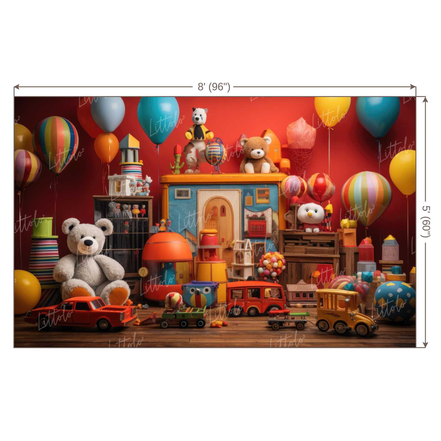 LB1467 Cake Smash and Themed Drops Teddy and Toys Backdrop