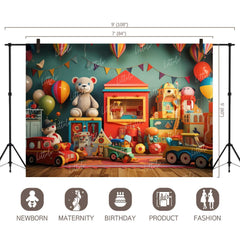 LB1472 Cake Smash and Themed Drops Teddy and Toys Backdrop