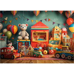 LB1472 Cake Smash and Themed Drops Teddy and Toys Backdrop