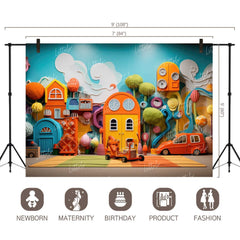 LB1473 Cake Smash and Themed Drops Teddy and Toys Backdrop