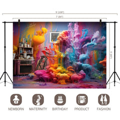 LB1475 Festivals and Seasons Holi Backdrop