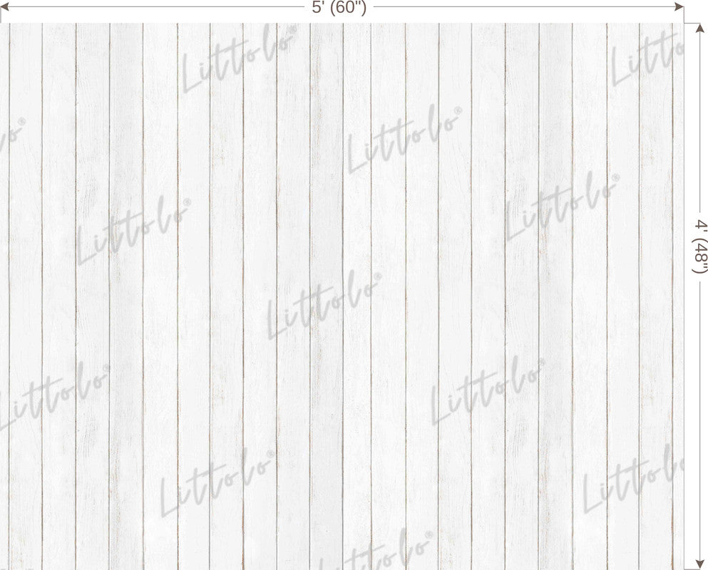 LB1496 Wooden White Plank Backdrop