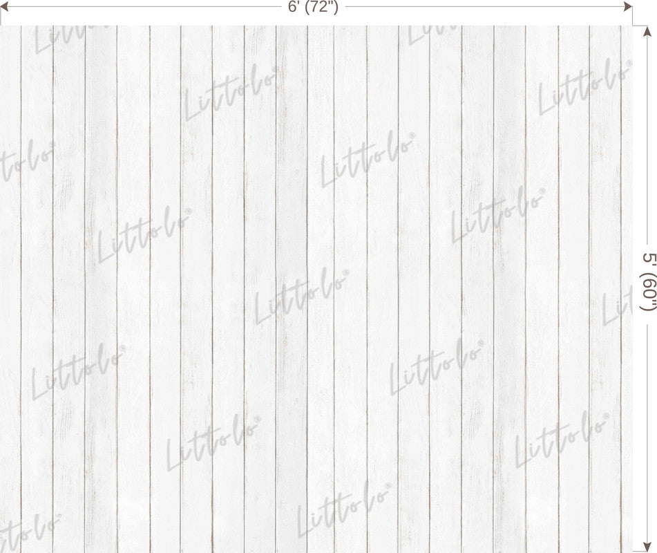 LB1496 Wooden White Plank Backdrop