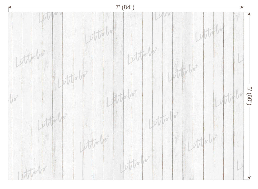 LB1496 Wooden White Plank Backdrop