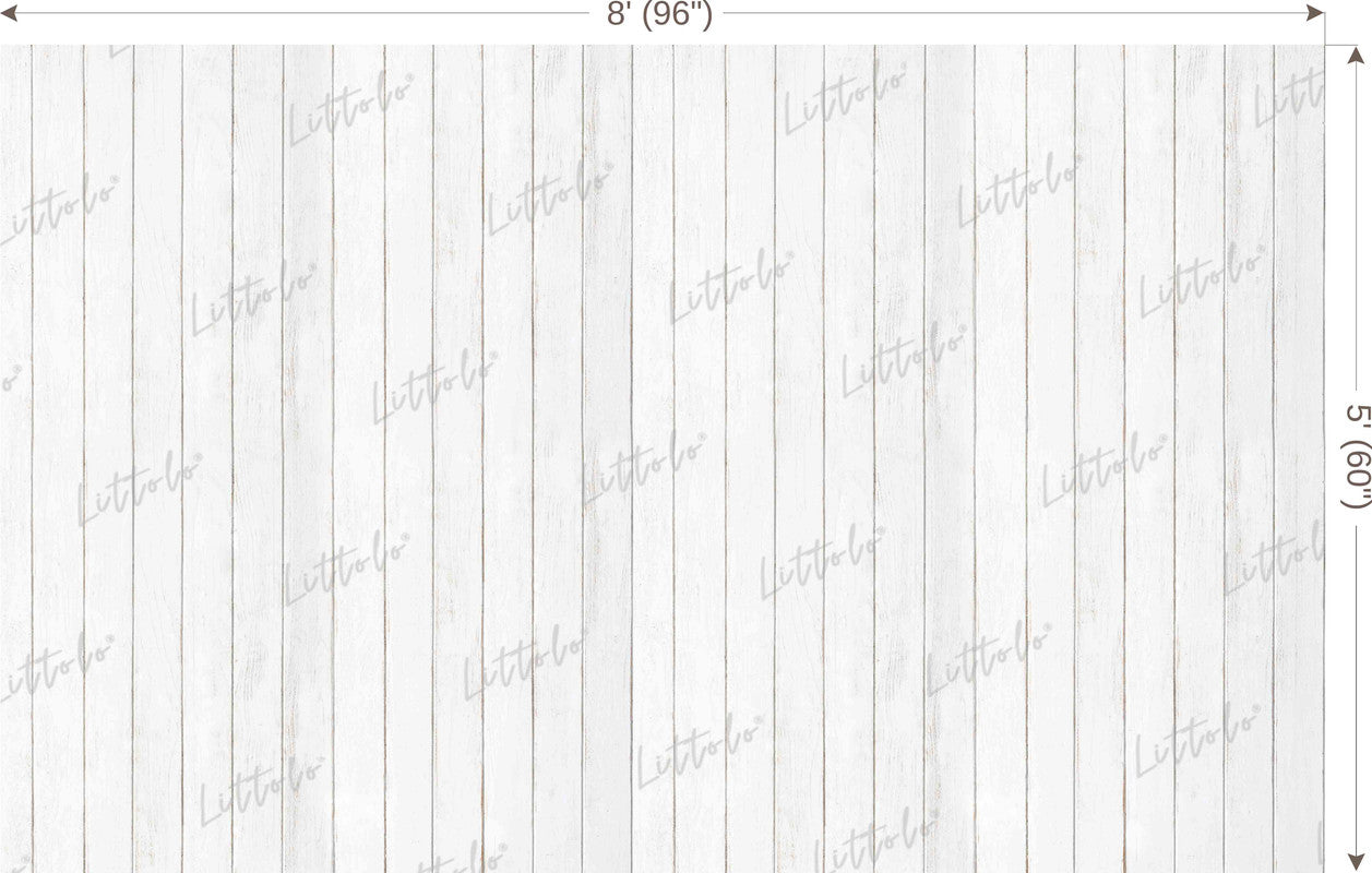 LB1496 Wooden White Plank Backdrop