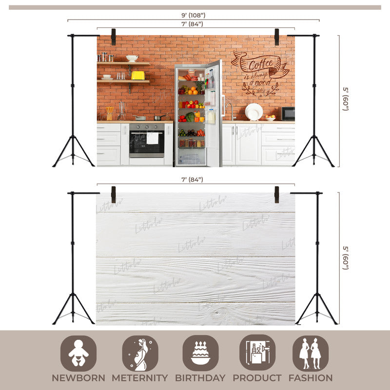 LB1513 Modern Kitchen Interior Backdrop Combo (2 Pcs)