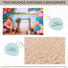 LB1516 Beach Party Backdrop Combo (2 Pcs)