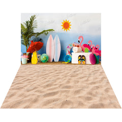 LB1517 Luttre Beach Scene Backdrop Combo (2 Pcs)