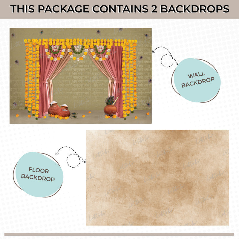 LB1520 Floral Drape Backdrop Combo (2 Pcs)