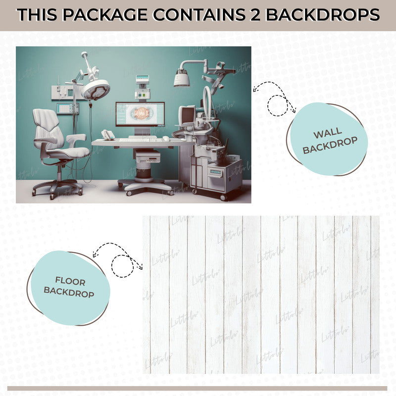 LB1545 Modern Dental Office Backdrop Combo (2 Pcs)