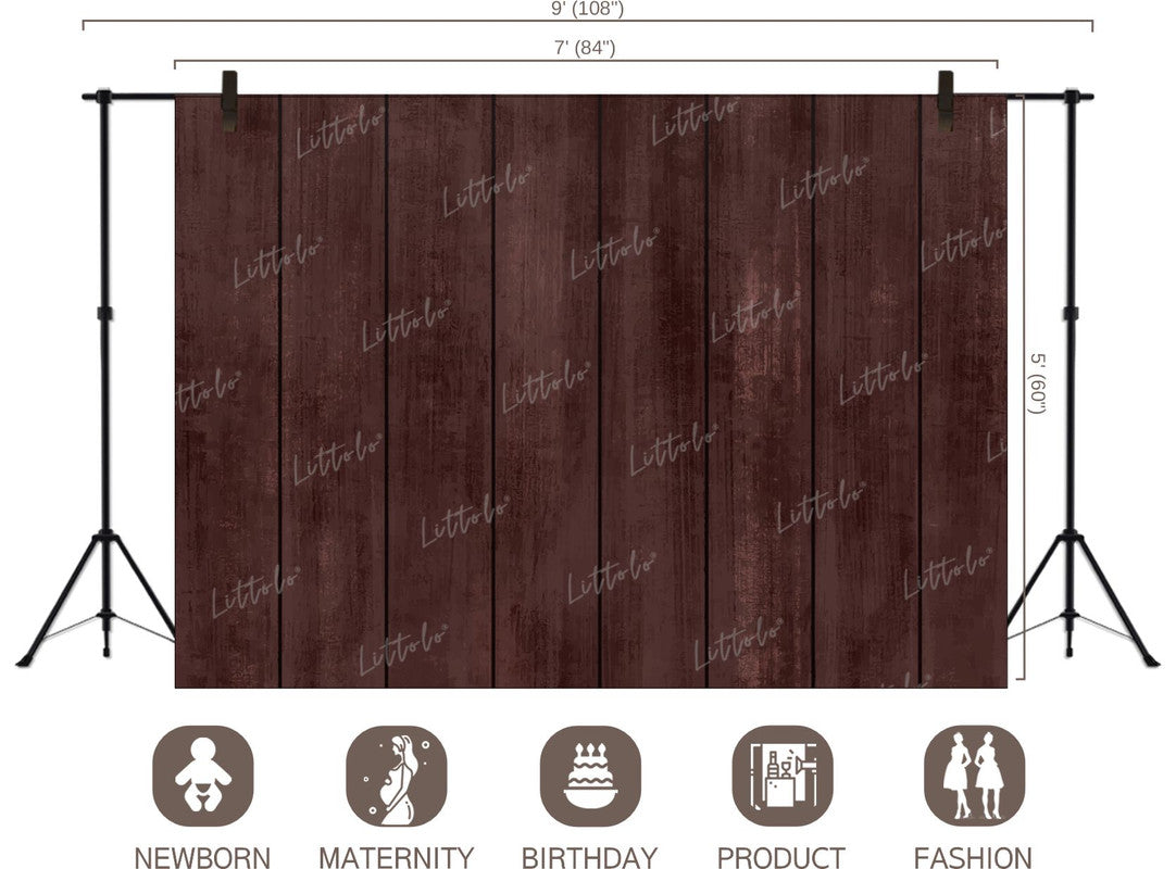 LB1561 Wooden Brown Plank Backdrop