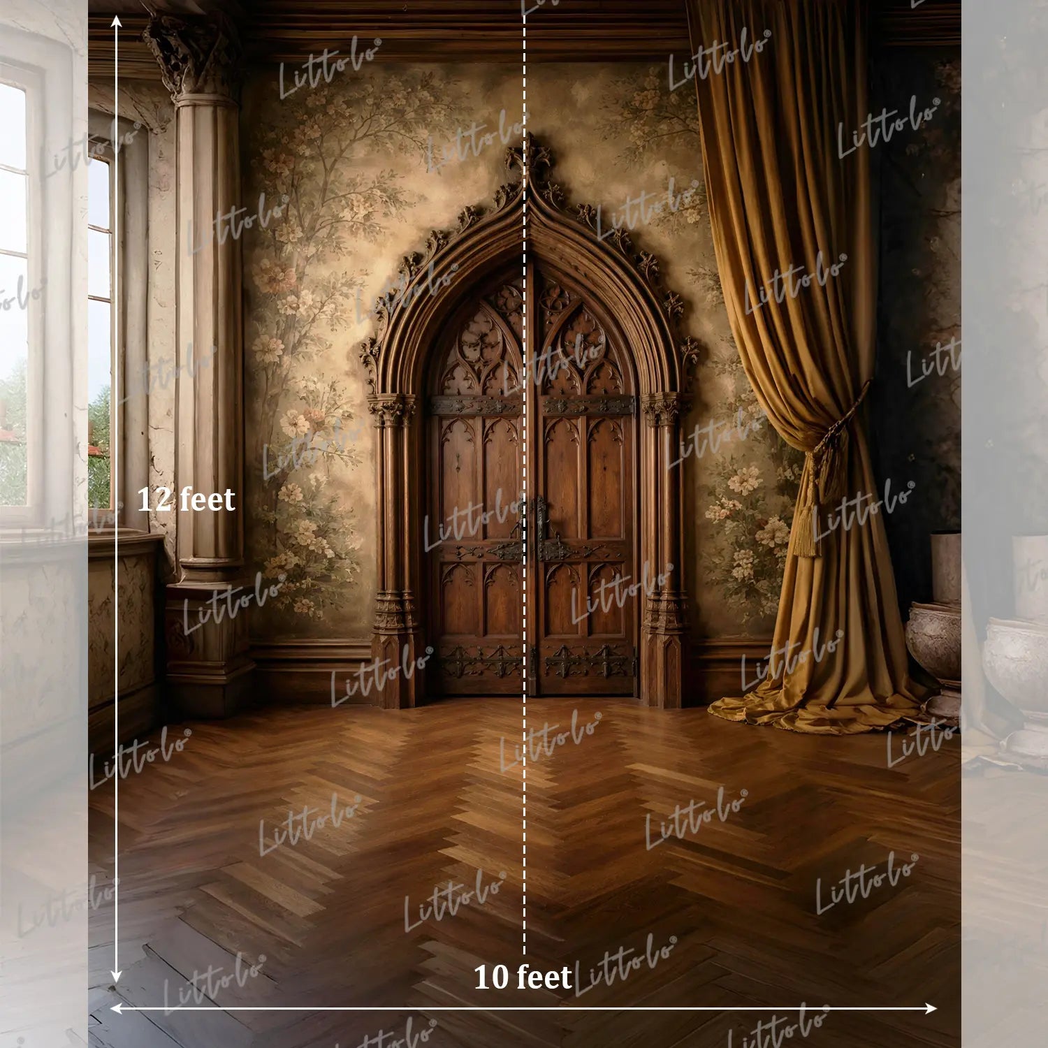 LB1574 Royal Heritage Palace Door Maternity Backdrop
