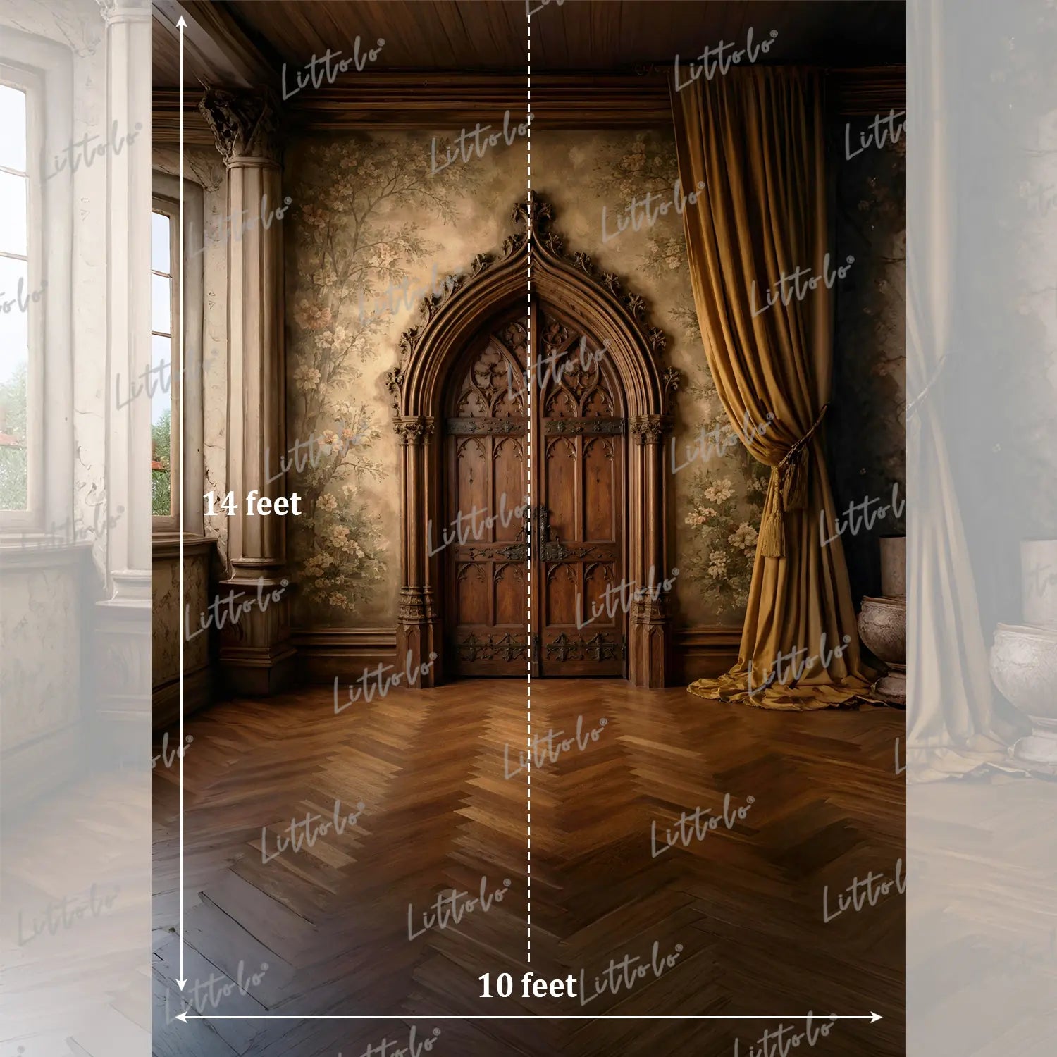 LB1574 Royal Heritage Palace Door Maternity Backdrop