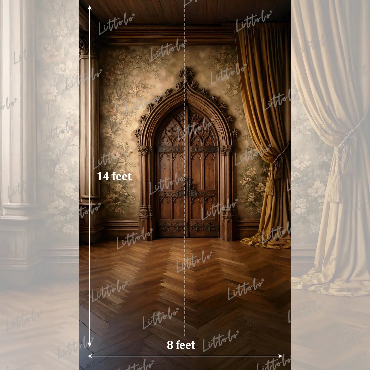 LB1574 Royal Heritage Palace Door Maternity Backdrop