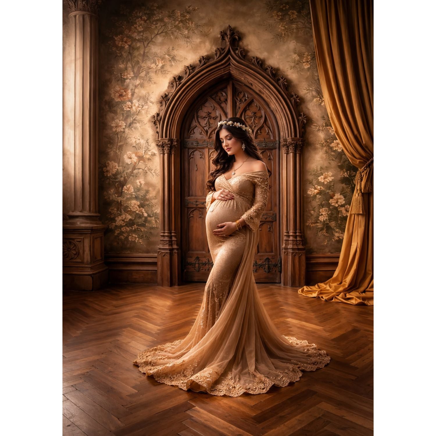 LB1574 Royal Heritage Palace Door Maternity Backdrop