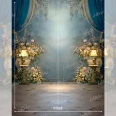 LB1577 Royal Sapphire Bloom Maternity Backdrop