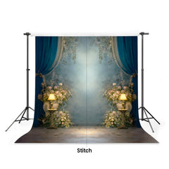 LB1577 Royal Sapphire Bloom Maternity Backdrop