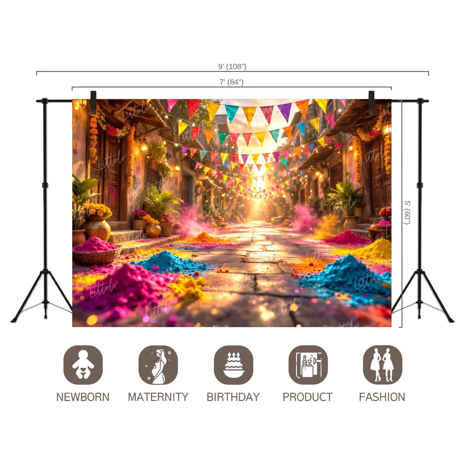 LB1579 Holi Festival Backdrop