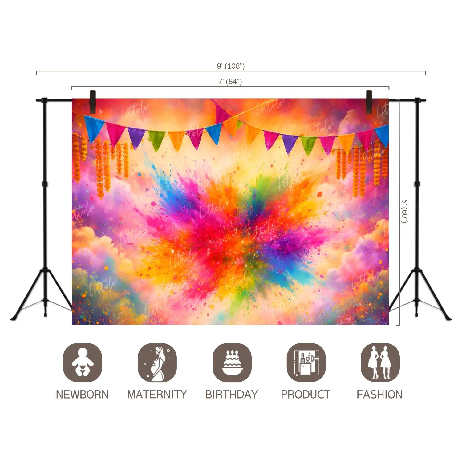 LB1582 Holi Festival Backdrop
