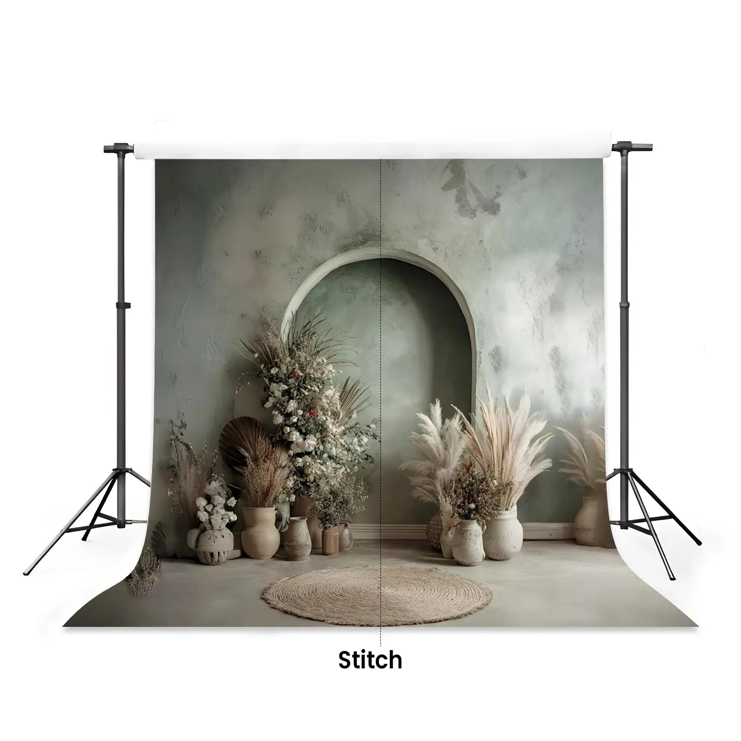 LB1586 Sage Boho Arch Maternity Backdrop