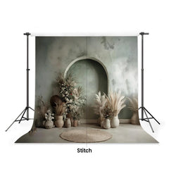 LB1586 Sage Boho Arch Maternity Backdrop