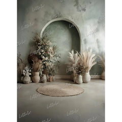 LB1586 Sage Boho Arch Maternity Backdrop