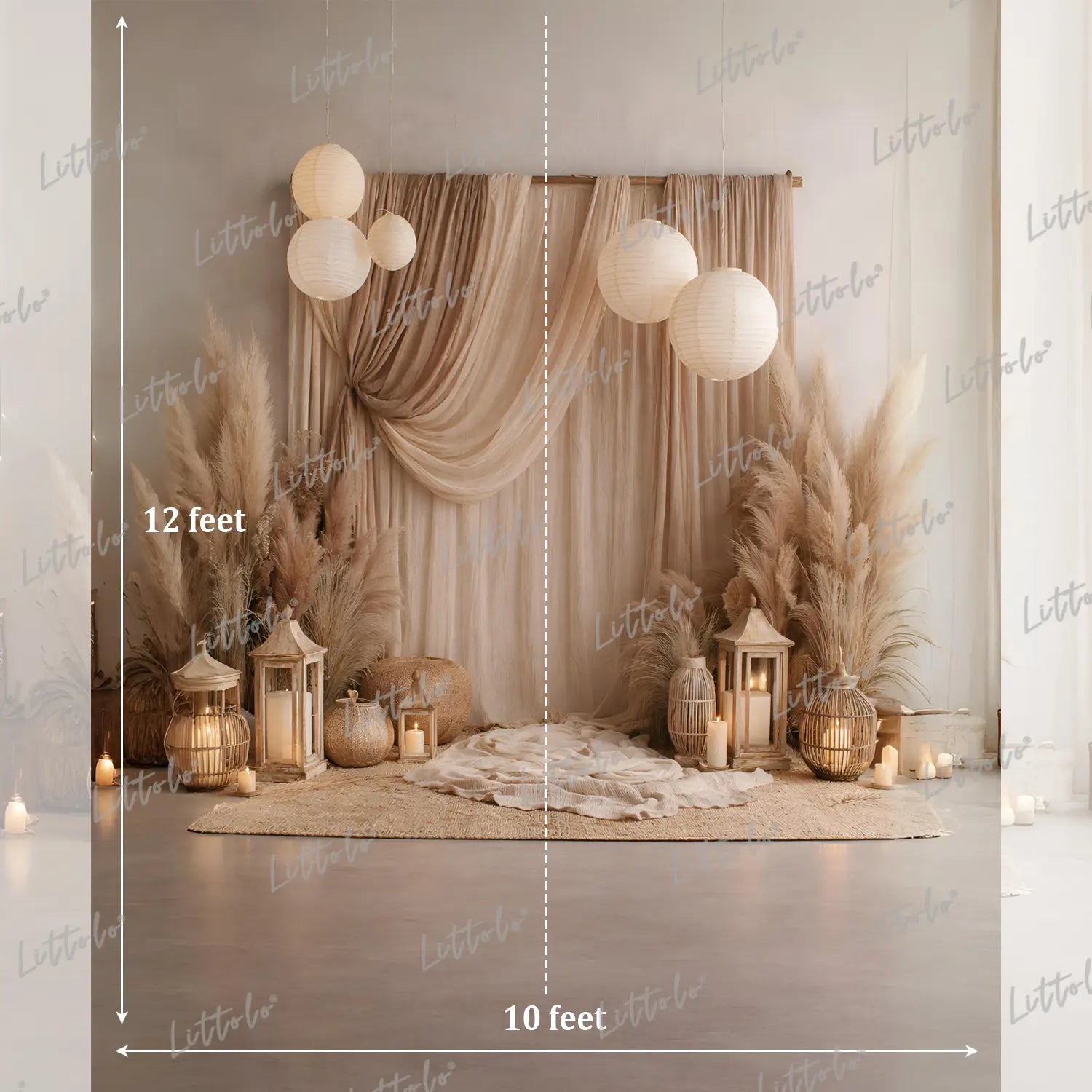 LB1588 Luxury Boho Pampas Maternity Backdrop