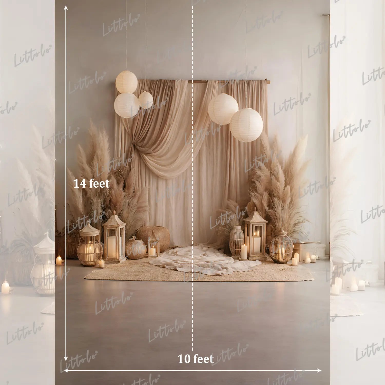 LB1588 Luxury Boho Pampas Maternity Backdrop