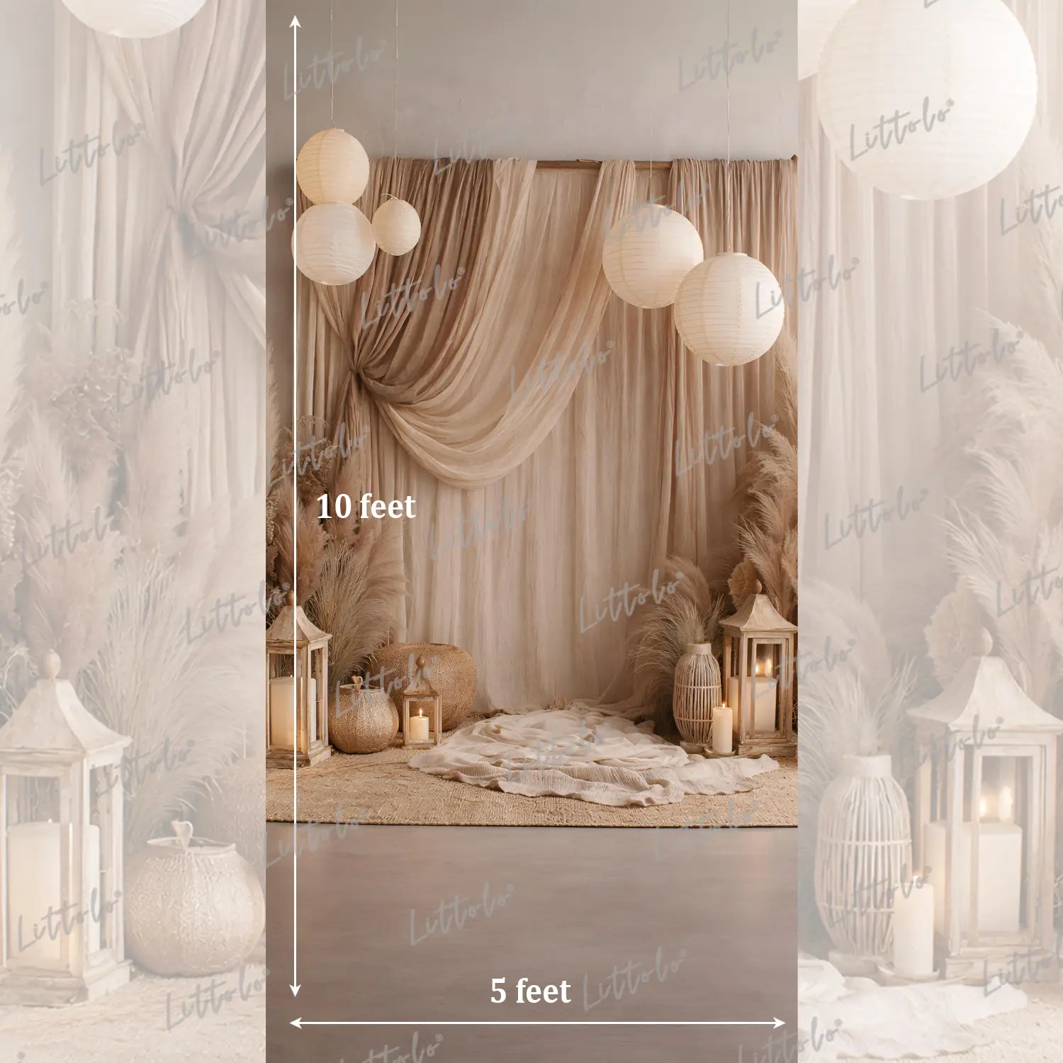 LB1588 Luxury Boho Pampas Maternity Backdrop