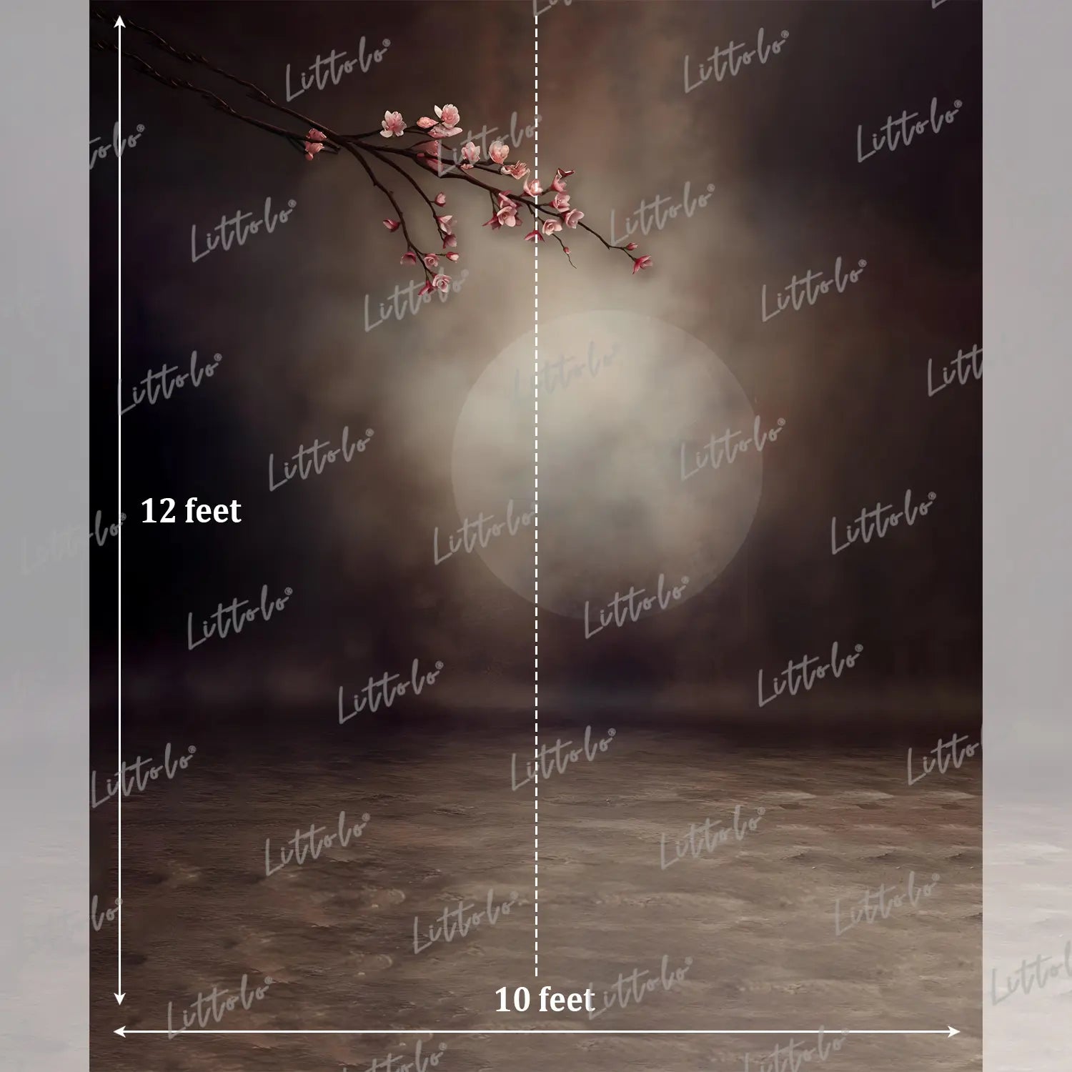 LB1589 Moody Moonlight Blossom Maternity Backdrop