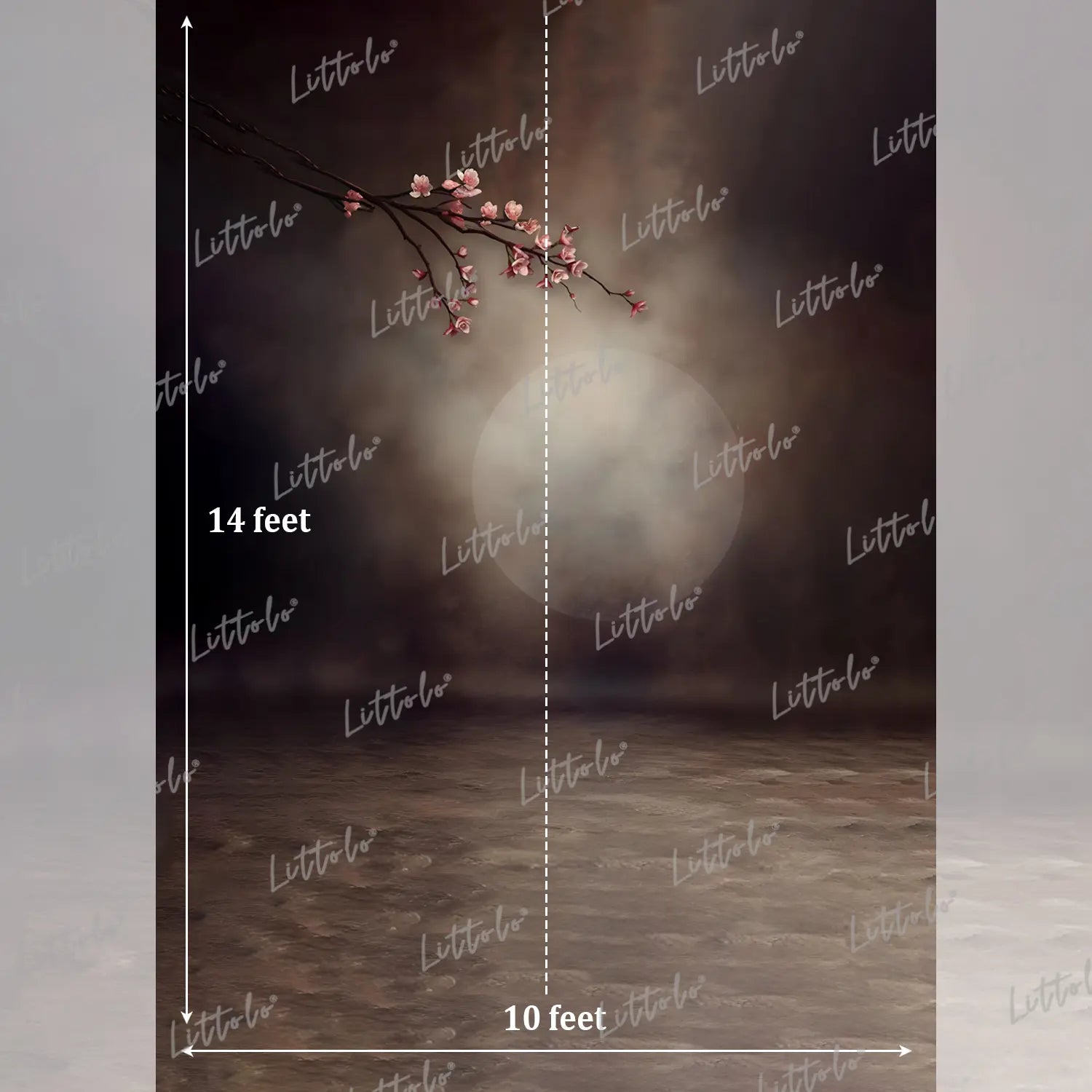 LB1589 Moody Moonlight Blossom Maternity Backdrop