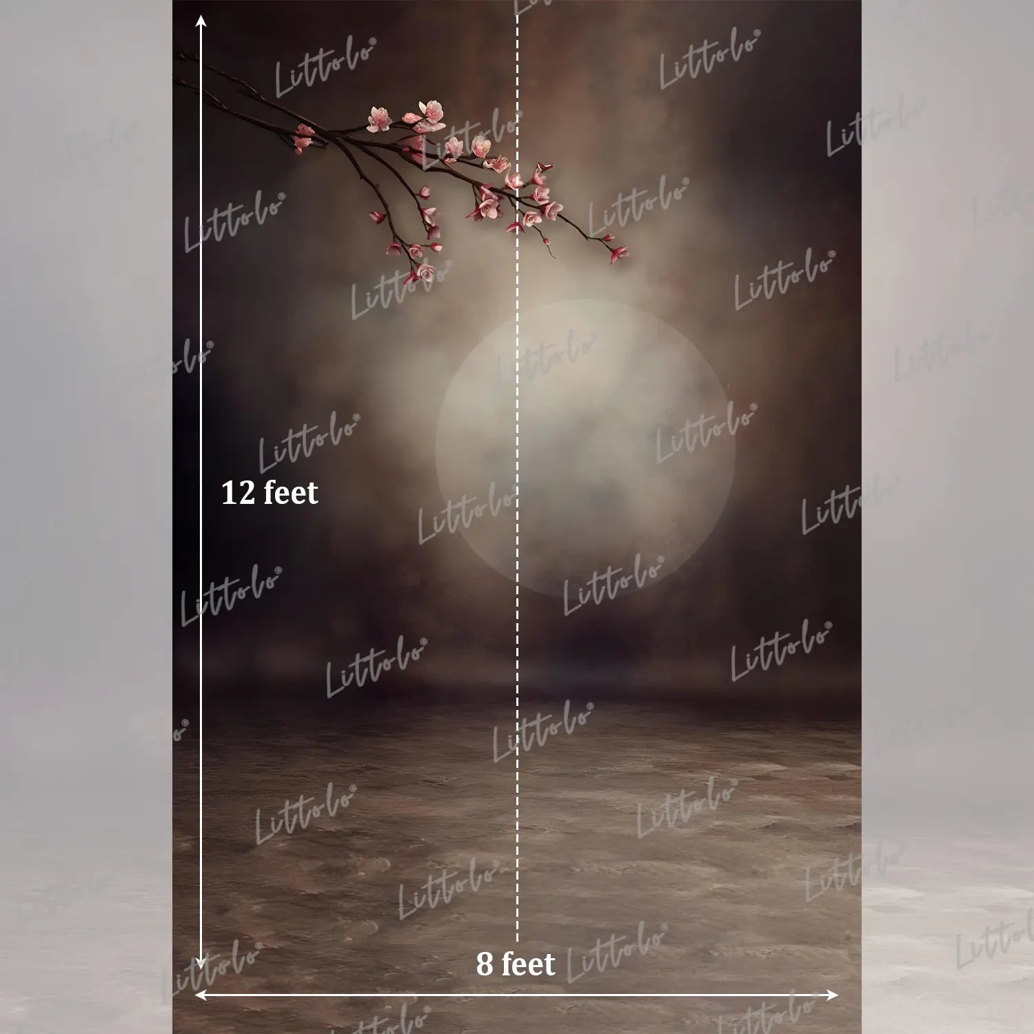 LB1589 Moody Moonlight Blossom Maternity Backdrop