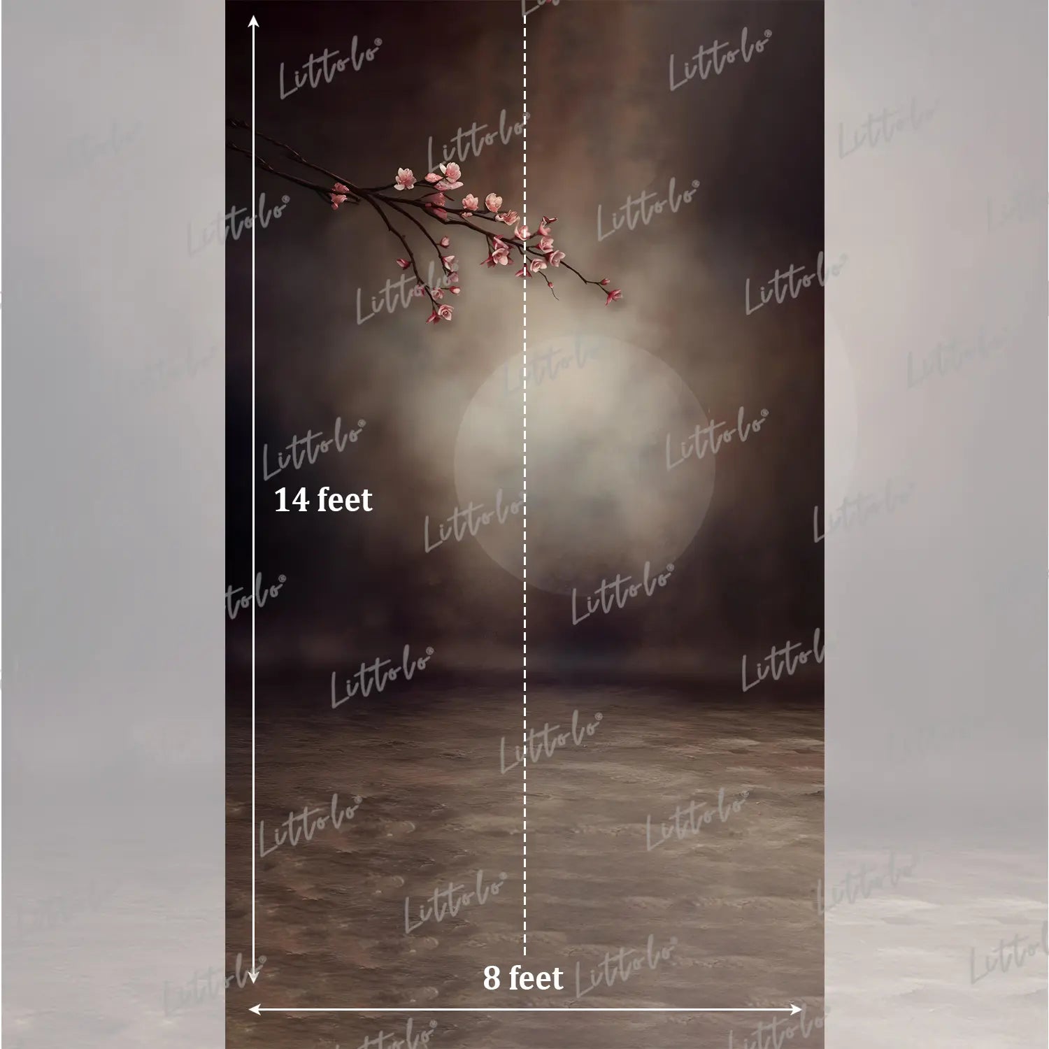 LB1589 Moody Moonlight Blossom Maternity Backdrop