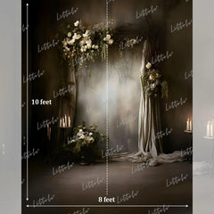 LB1592 Dark Romantic Floral Maternity Backdrop